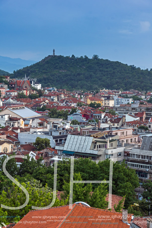 PLOVDIV, BULGARIA - MAY 24, 2018: Amazing Night Panorama to City of Plovdiv from Nebet Tepe hill, Bulgaria