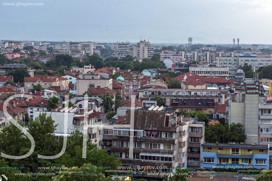 PLOVDIV, BULGARIA - MAY 24, 2018: Amazing Night Panorama to City of Plovdiv from Nebet Tepe hill, Bulgaria