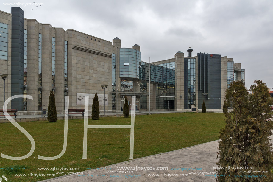 SKOPJE, REPUBLIC OF MACEDONIA - FEBRUARY 24, 2018: Holocaust Museum in city of  Skopje, Republic of Macedonia