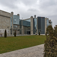 SKOPJE, REPUBLIC OF MACEDONIA - FEBRUARY 24, 2018: Holocaust Museum in city of  Skopje, Republic of Macedonia