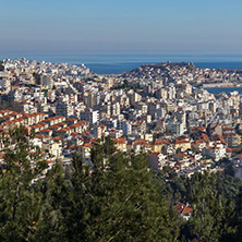 KAVALA, GREECE - DECEMBER 27, 2015: Panoramic view to city of Kavala, East Macedonia and Thrace, Greece