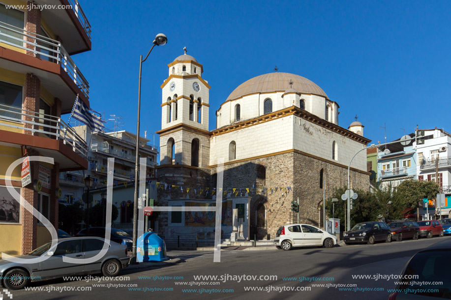 KAVALA, GREECE - DECEMBER 27, 2015:  Orthodox church in Kavala, East Macedonia and Thrace, Greece