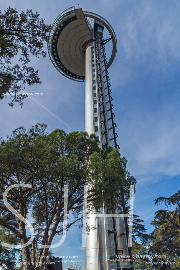 MADRID, SPAIN - JANUARY 23, 2018: Lighthouse of Moncloa in City of Madrid, Spain