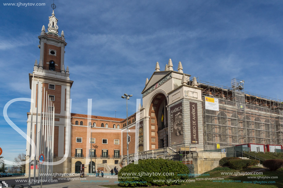 MADRID, SPAIN - JANUARY 23, 2018: Building of Museum of the Americas at Moncloa District in City of Madrid, Spain