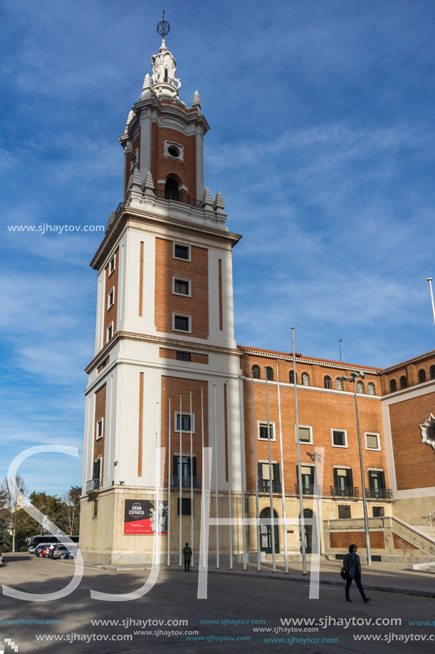 MADRID, SPAIN - JANUARY 23, 2018: Building of Museum of the Americas at Moncloa District in City of Madrid, Spain