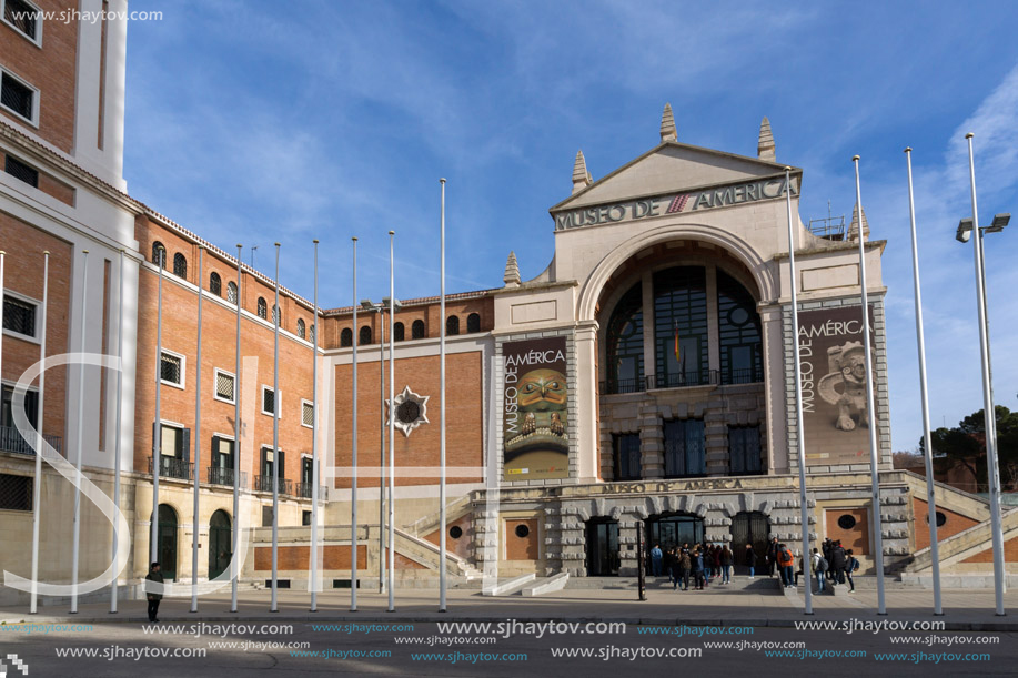 MADRID, SPAIN - JANUARY 23, 2018: Building of Museum of the Americas at Moncloa District in City of Madrid, Spain