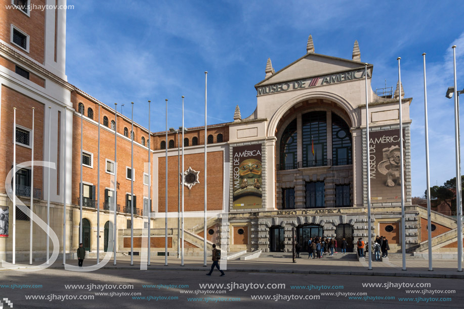 MADRID, SPAIN - JANUARY 23, 2018: Building of Museum of the Americas at Moncloa District in City of Madrid, Spain