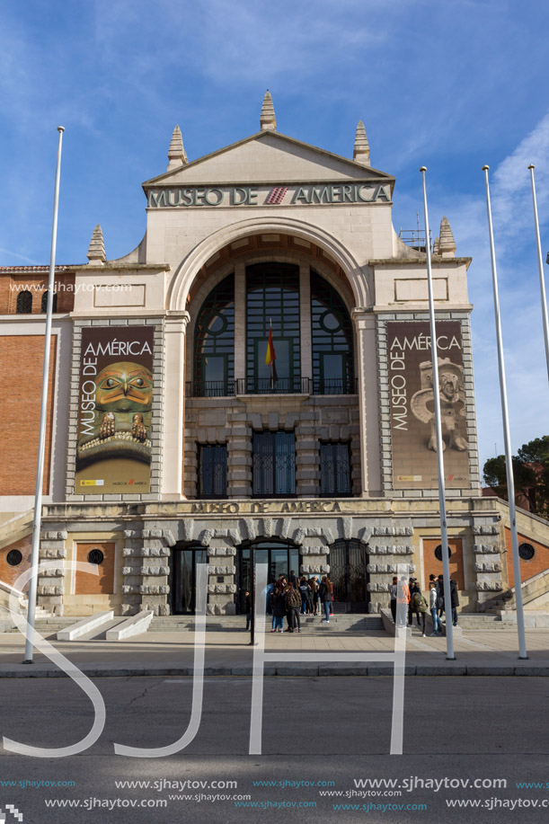 MADRID, SPAIN - JANUARY 23, 2018: Building of Museum of the Americas at Moncloa District in City of Madrid, Spain