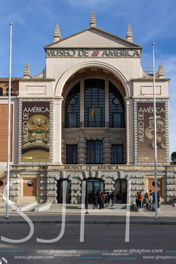 MADRID, SPAIN - JANUARY 23, 2018: Building of Museum of the Americas at Moncloa District in City of Madrid, Spain