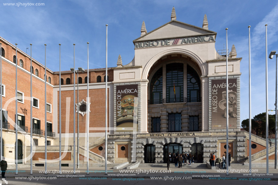 MADRID, SPAIN - JANUARY 23, 2018: Building of Museum of the Americas at Moncloa District in City of Madrid, Spain