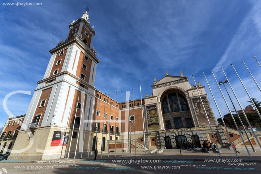 MADRID, SPAIN - JANUARY 23, 2018: Building of Museum of the Americas at Moncloa District in City of Madrid, Spain