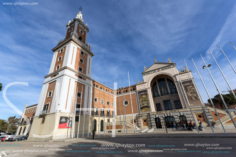 MADRID, SPAIN - JANUARY 23, 2018: Building of Museum of the Americas at Moncloa District in City of Madrid, Spain