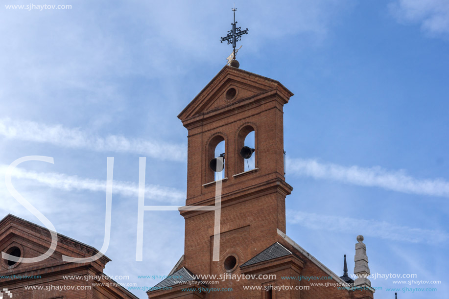 MADRID, SPAIN - JANUARY 23, 2018:  Building of College of the Sacred Heart of Jesus in City of Madrid, Spain