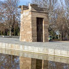 MADRID, SPAIN - JANUARY 23, 2018:  Amazing view of Temple of Debod in City of Madrid, Spain