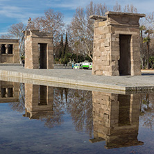 MADRID, SPAIN - JANUARY 23, 2018:  Amazing view of Temple of Debod in City of Madrid, Spain