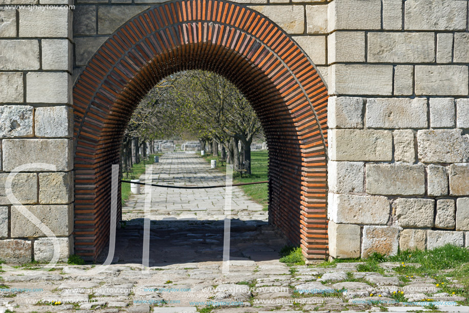 Ruins of The capital of the First  Bulgarian Empire medieval stronghold Pliska, Shumen Region, Bulgaria