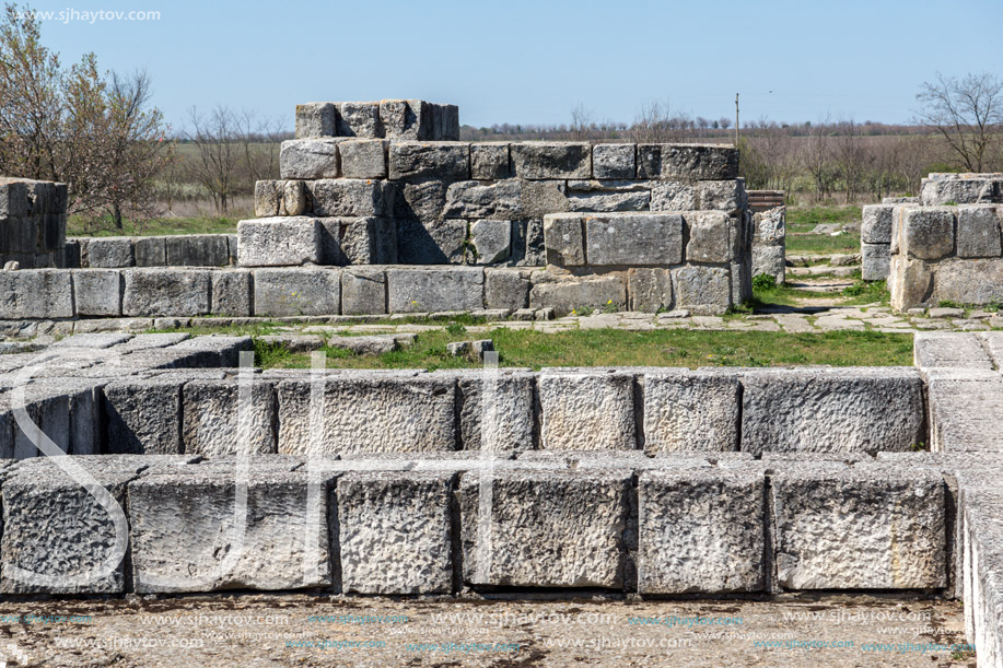 Ruins of The capital of the First  Bulgarian Empire medieval stronghold Pliska, Shumen Region, Bulgaria