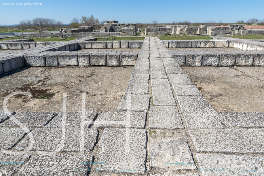 Ruins of The capital of the First  Bulgarian Empire medieval stronghold Pliska, Shumen Region, Bulgaria