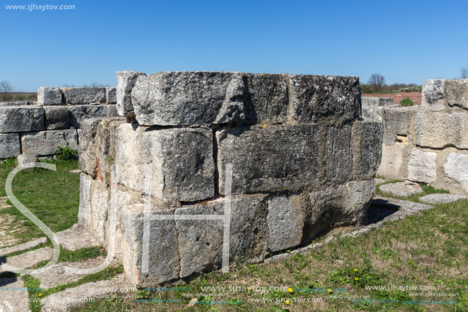 Ruins of The capital of the First  Bulgarian Empire medieval stronghold Pliska, Shumen Region, Bulgaria