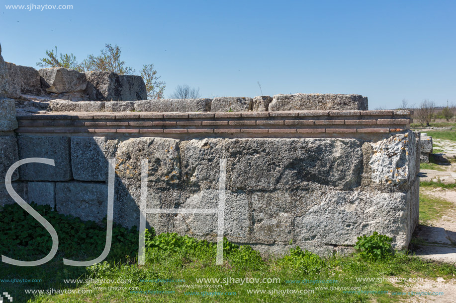Ruins of The capital of the First  Bulgarian Empire medieval stronghold Pliska, Shumen Region, Bulgaria