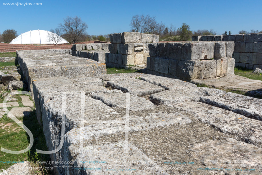 Ruins of The capital of the First  Bulgarian Empire medieval stronghold Pliska, Shumen Region, Bulgaria