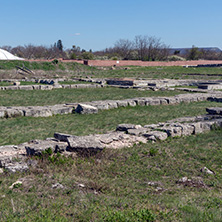 Ruins of The capital of the First  Bulgarian Empire medieval stronghold Pliska, Shumen Region, Bulgaria