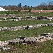 Ruins of The capital of the First  Bulgarian Empire medieval stronghold Pliska, Shumen Region, Bulgaria