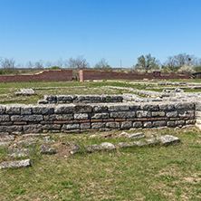 Ruins of The capital of the First  Bulgarian Empire medieval stronghold Pliska, Shumen Region, Bulgaria