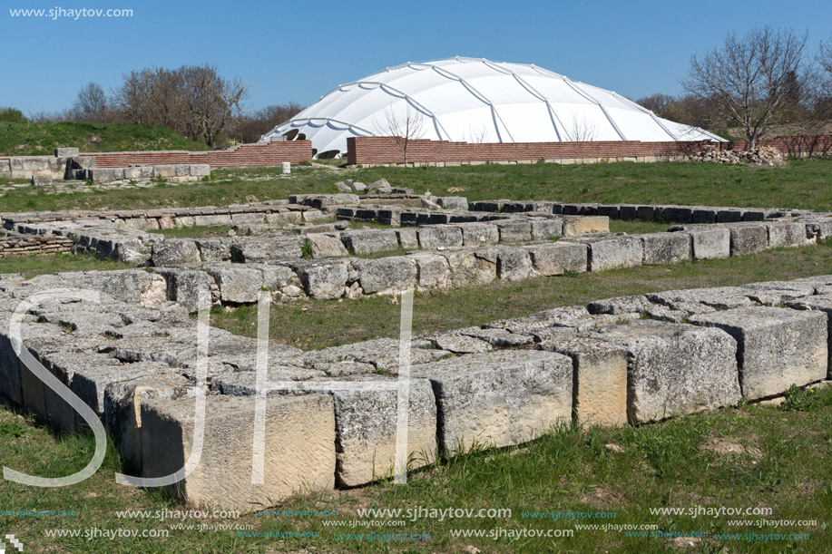 Ruins of The capital of the First  Bulgarian Empire medieval stronghold Pliska, Shumen Region, Bulgaria