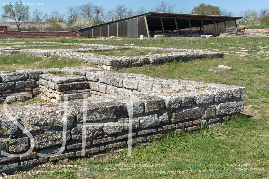 Ruins of The capital of the First  Bulgarian Empire medieval stronghold Pliska, Shumen Region, Bulgaria