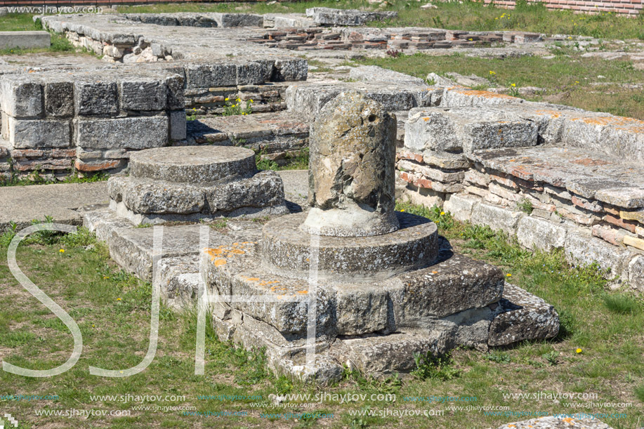 Ruins of The capital of the First  Bulgarian Empire medieval stronghold Pliska, Shumen Region, Bulgaria