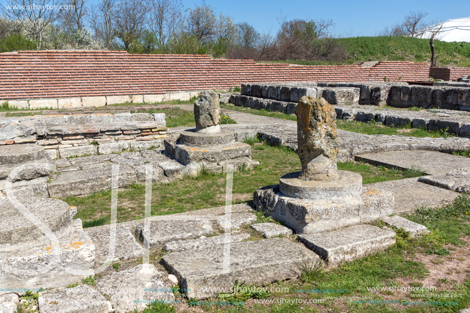 Ruins of The capital of the First  Bulgarian Empire medieval stronghold Pliska, Shumen Region, Bulgaria