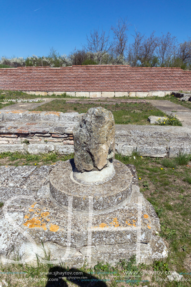 Ruins of The capital of the First  Bulgarian Empire medieval stronghold Pliska, Shumen Region, Bulgaria