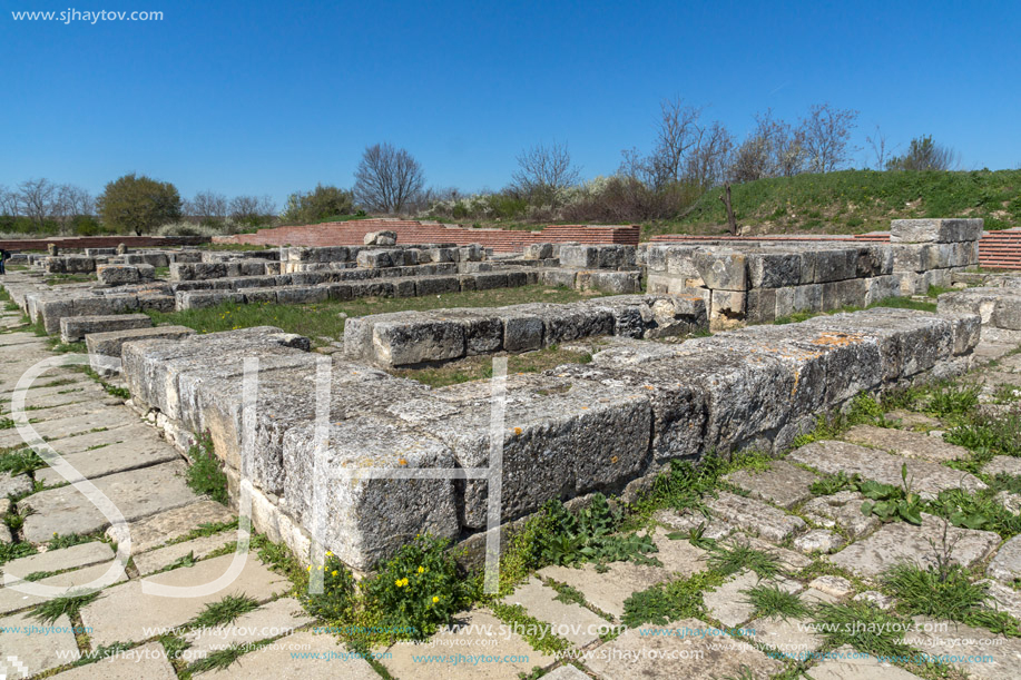 Ruins of The capital of the First  Bulgarian Empire medieval stronghold Pliska, Shumen Region, Bulgaria
