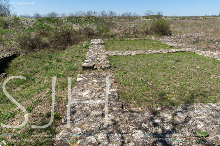 Ruins of The capital of the First  Bulgarian Empire medieval stronghold Pliska, Shumen Region, Bulgaria