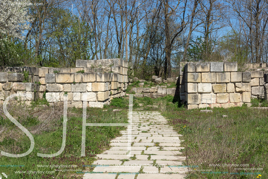Ruins of The capital of the First  Bulgarian Empire medieval stronghold Pliska, Shumen Region, Bulgaria