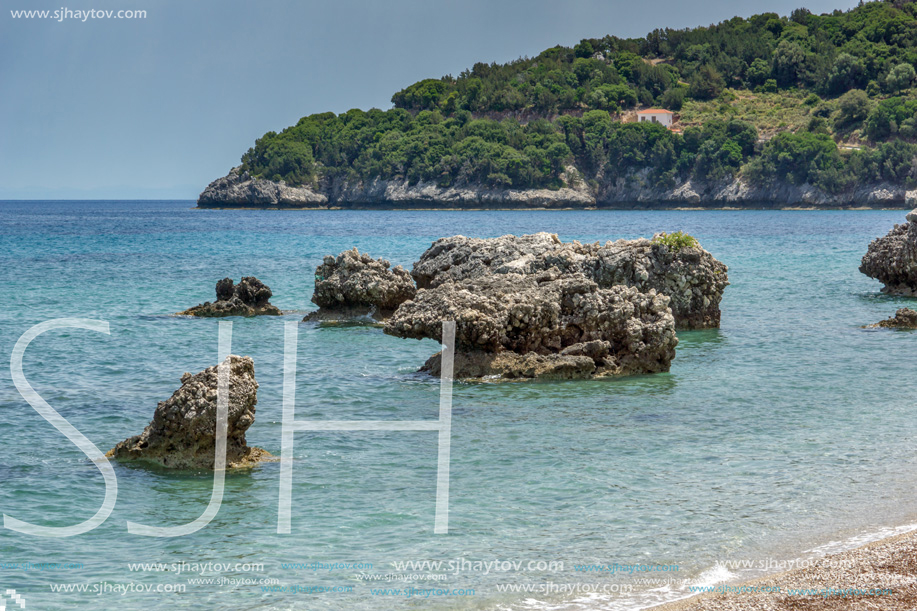 Rocks in the water of Limenia Beach, Kefalonia, Ionian Islands, Greece