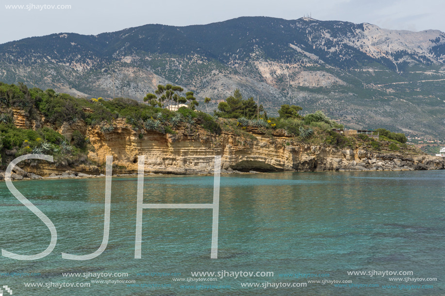 Amazing panorama of Pesada beach, Kefalonia, Ionian islands, Greece