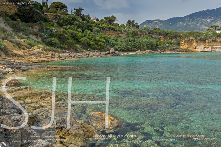 Amazing panorama of Pesada beach, Kefalonia, Ionian islands, Greece