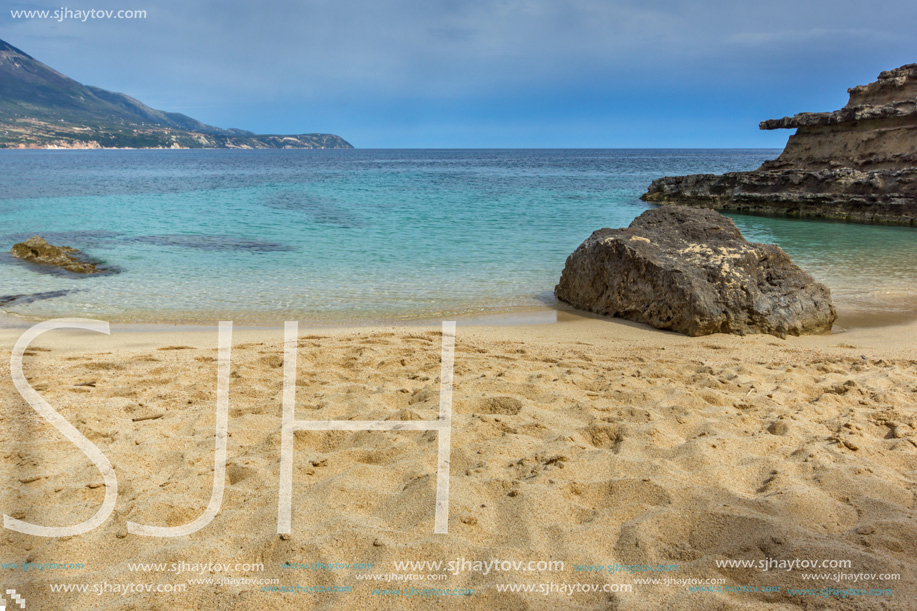 Amazing panorama of Pesada beach, Kefalonia, Ionian islands, Greece