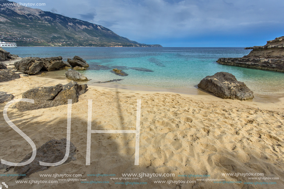 Amazing panorama of Pesada beach, Kefalonia, Ionian islands, Greece