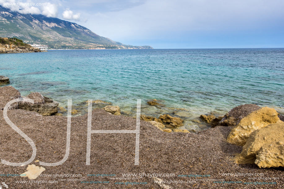 Amazing panorama of Pesada beach, Kefalonia, Ionian islands, Greece