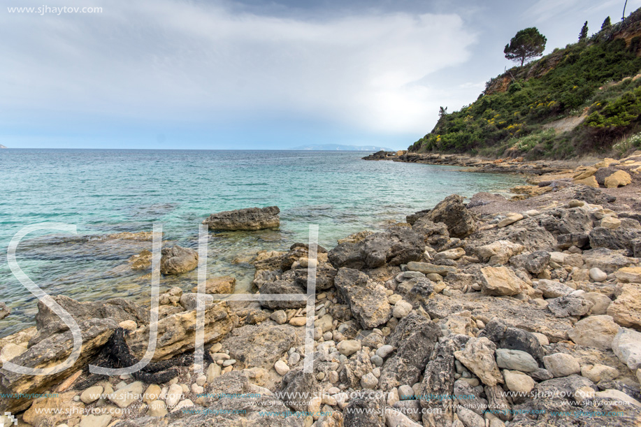 Amazing panorama of Pesada beach, Kefalonia, Ionian islands, Greece