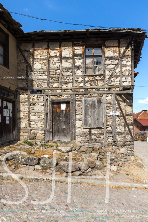 FOTINOVO, BULGARIA - MAY 5, 2018: Typical streets of village of Fotinovo in Rhodopes Mountain, Pazardzhik region, Bulgaria