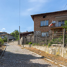 FOTINOVO, BULGARIA - MAY 5, 2018: Typical streets of village of Fotinovo in Rhodopes Mountain, Pazardzhik region, Bulgaria