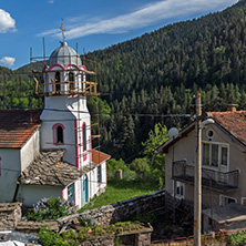 FOTINOVO, BULGARIA - MAY 5, 2018: Typical streets of village of Fotinovo in Rhodopes Mountain, Pazardzhik region, Bulgaria