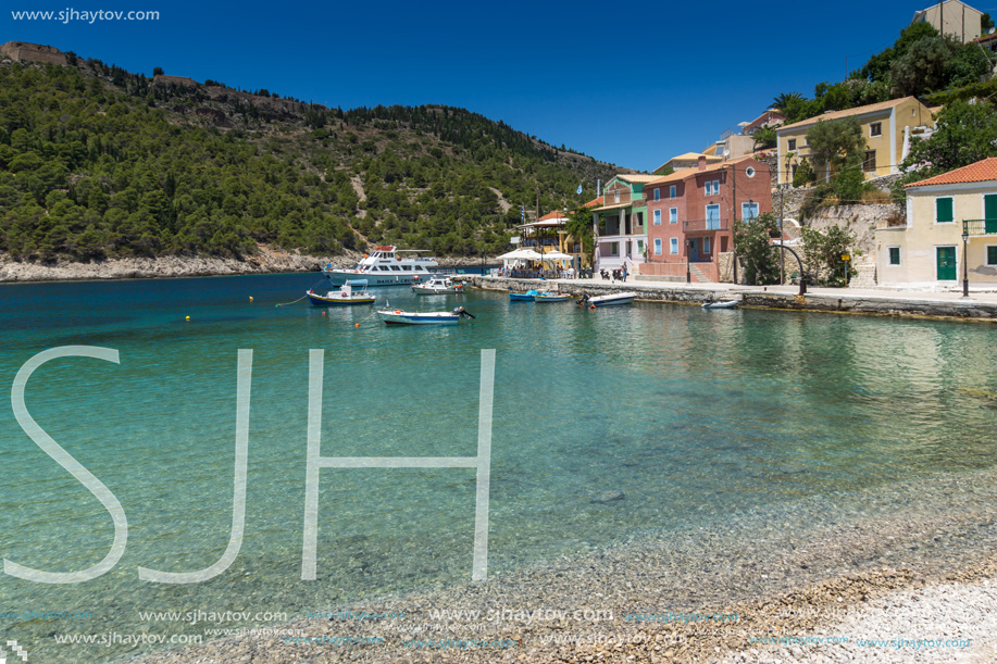 ASOS, KEFALONIA, GREECE - MAY 25, 2015: Amazing Seascape of beach of Assos village and beautiful sea bay, Kefalonia, Ionian islands, Greece