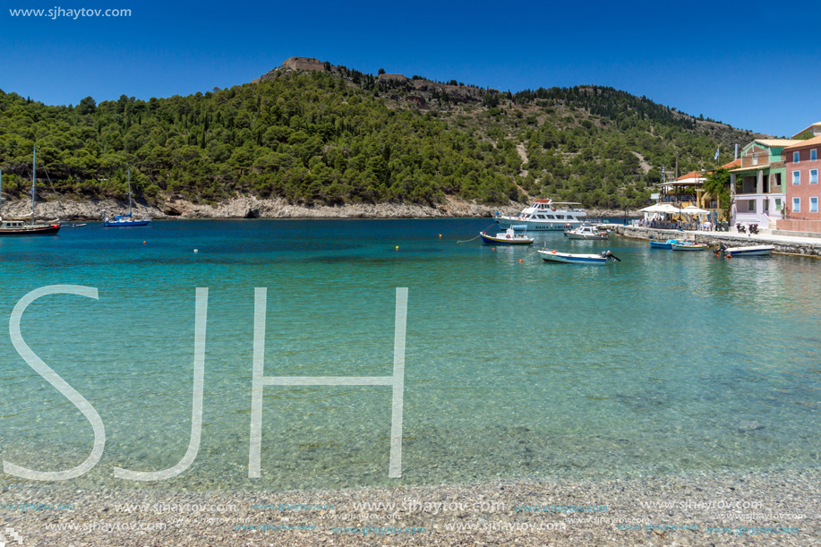 ASOS, KEFALONIA, GREECE - MAY 25, 2015: Amazing Seascape of beach of Assos village and beautiful sea bay, Kefalonia, Ionian islands, Greece