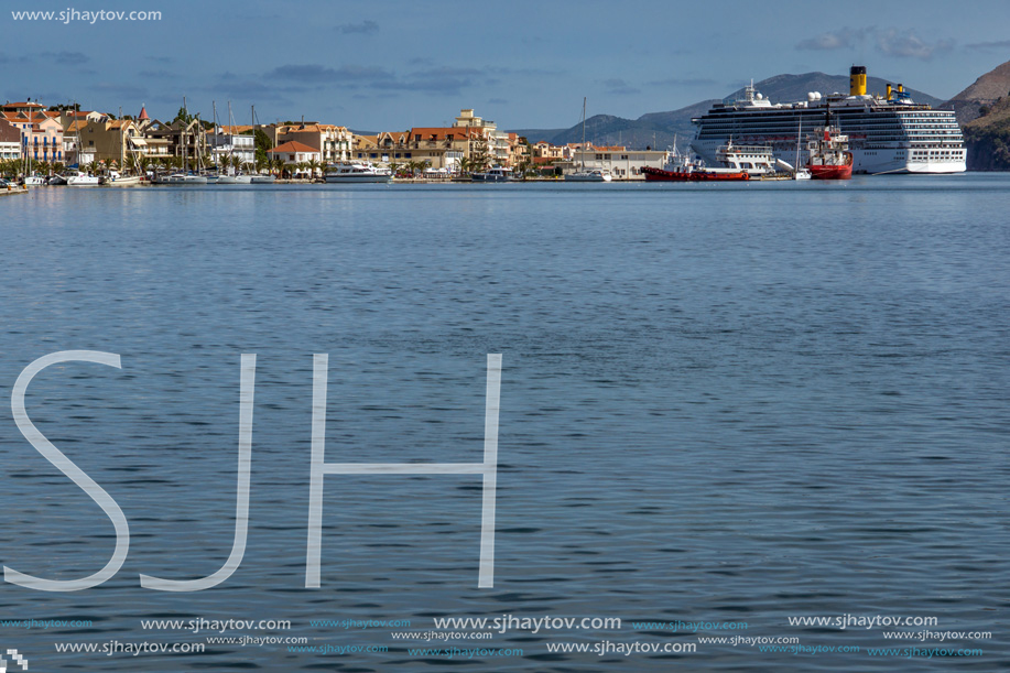 ARGOSTOLI, KEFALONIA, GREECE - MAY 26, 2015: Panorama to Argostoli town, Kefalonia, Ionian islands, Greece