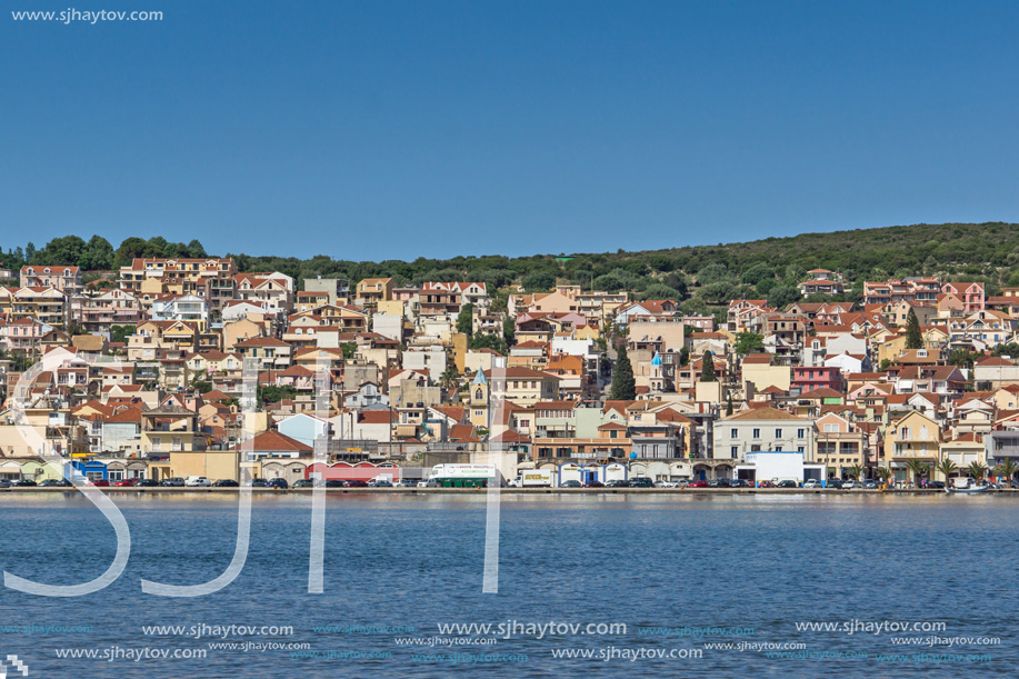ARGOSTOLI, KEFALONIA, GREECE - MAY 26, 2015: Panorama to Argostoli town, Kefalonia, Ionian islands, Greece